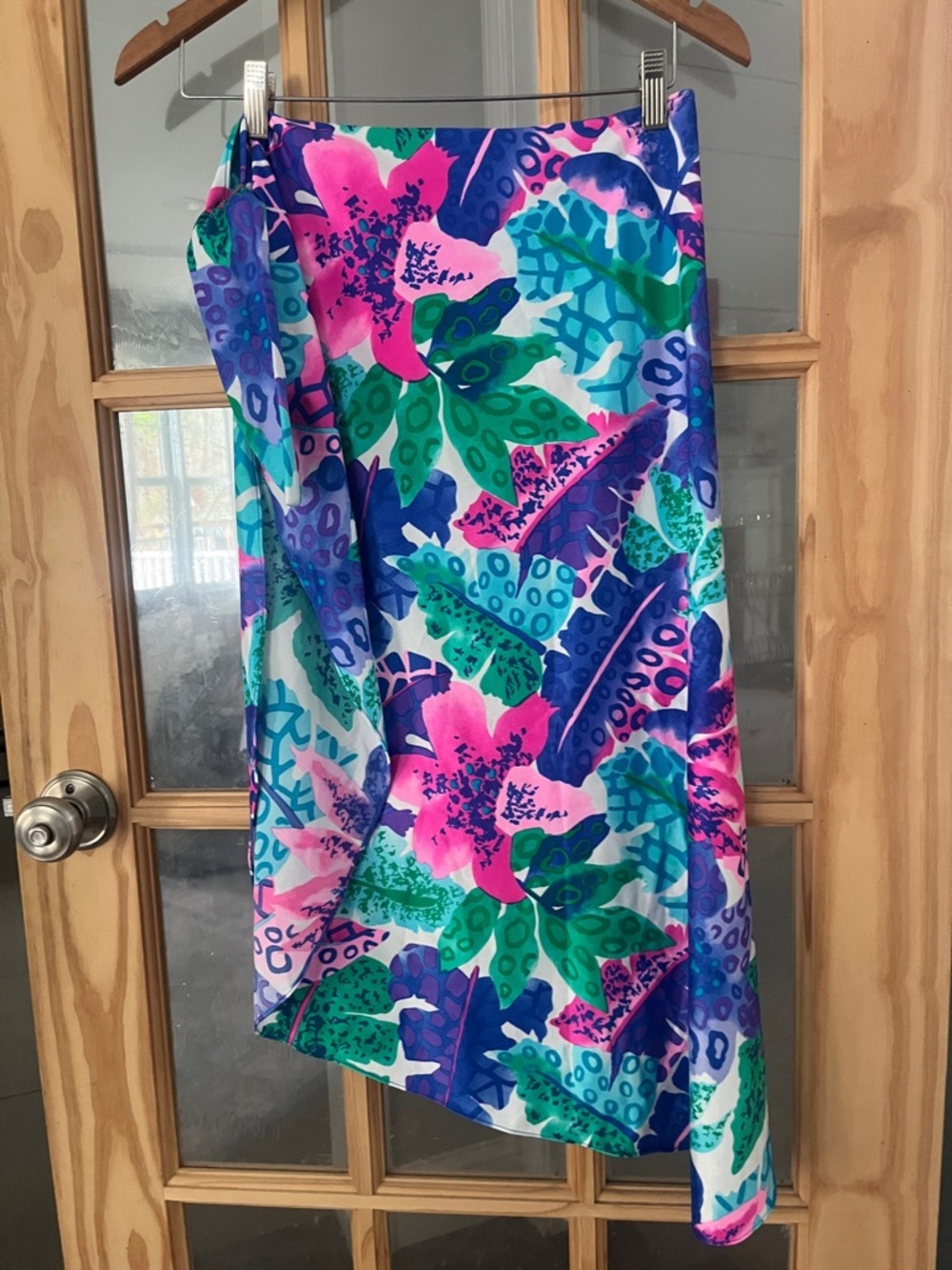 Gabor Vintage Floral Swim Sarong tropical swim coverup one size Union made.